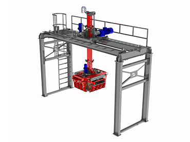 يستخدم الروبوت المجمع لتجميع المنتجات الجافة من على ألواح الانتاج الذاهبة الى الآلة واحدة تلو الأخرى